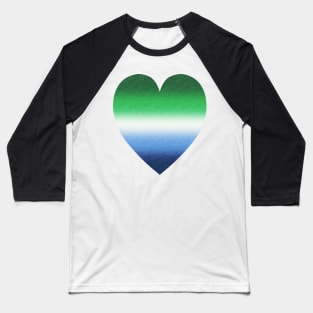 Gradient Gay Male Pride Heart Baseball T-Shirt